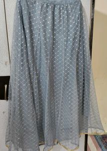 Ateesa Grey Skirt With Sequence Work