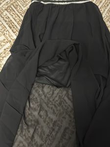 Black N White Striped Gown