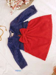 Girls Red Dress with Shrug