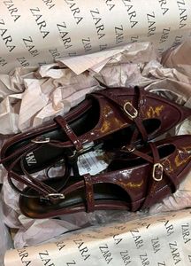 Zara Burgundy Heels