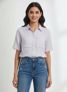 Zudio Light Purple Button-Up Shirt
