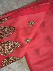 Pink Festive Saree With Blouse