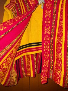 Yellow &amp; Pink Patterned Long Cardigan