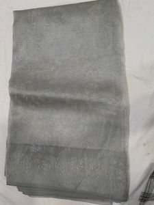 Elegant Grey Embroidered Saree