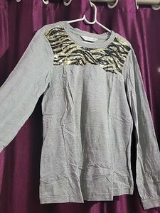 Gudi Grey Tshirt With Sequins