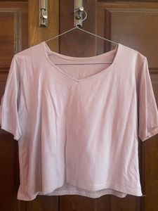 Soft Pink V-Neck T-Shirt