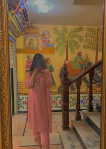 Elegant Pink Kurta Set with Trouser