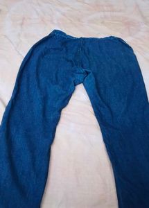 High-Waisted Wide Leg Blue Jeans