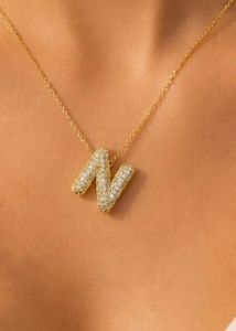 Sparkling Letter 'N' Pendant Necklace