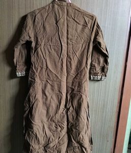 Brown Embroidered Kurta