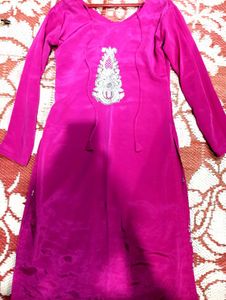 Vibrant Pink Embroidered Kurta set