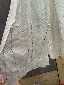 White Embellished Palazzos