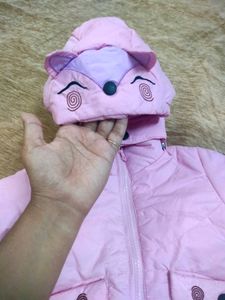 Cute Pink Fox Puffer Jacket