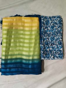 Elegant Ombre Striped Saree with Blouse