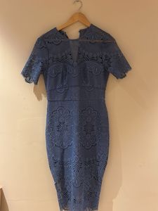 Forever New Blue Lace Midi Dress