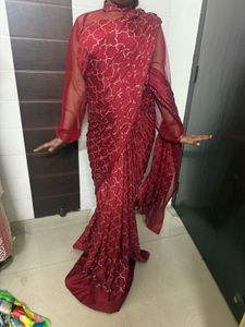 beautiful designer saree with heavy work