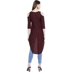 Women's Chic Cold Shoulder Striped Top