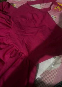 Solid Pink Halter Neck Dress