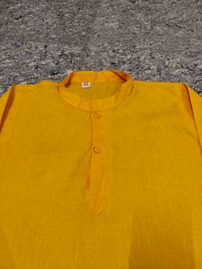 Yellow Cotton Kurta Set