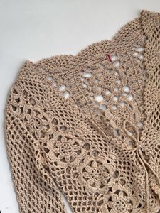 Crochet Bell Sleeve Crop Top