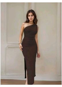 Chic One-Shoulder Ruched Maxi Dress