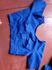 Royal Blue Stretchable Blouse and peticoat