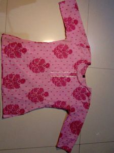 Pink Floral Print Kurta