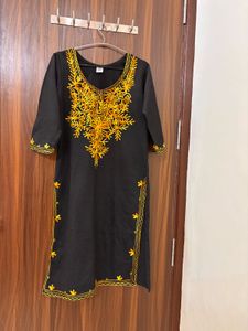 Embroidered Black Kurta