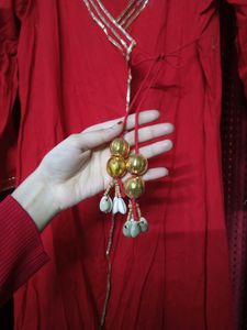 TJORI Red Shrug Dress