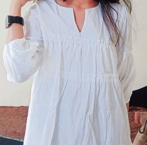White Tiered Tunic Top