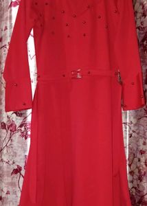 Red Embellished Ethnic Gown
