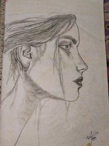Pencil Sketch of a Woman's Profile