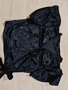 Black Velvet Corset Top