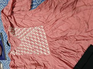 Pink Kurti 34-36 with Black Pants
