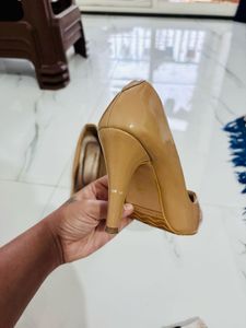 Classic Beige Patent Pumps