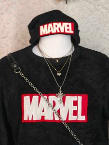 Marvel Black Fuzzy Sweatshirt