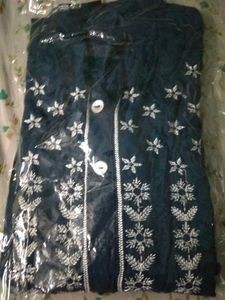 Blue Embroidery Rayon Kurti