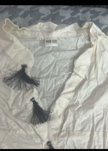 White Kurta with Floral Dupatta