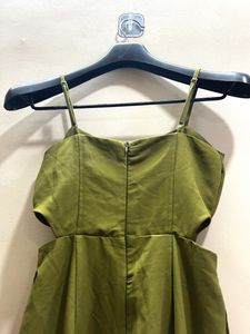 Olive Side Cut Stylish Jumpsuit