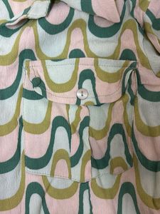 Groovy Print Tie-Up Crop Top