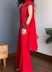 Vibrant Red Ethnic Kurta Set
