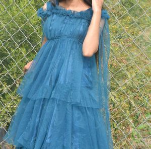 Stunning Teal Tiered Gown