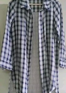 Blue & White Long Shirt