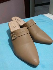Stylish Brown Heeled Mules