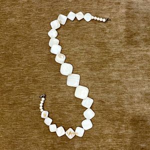 Diamond Shaped Polished Shell Necklace From Goa