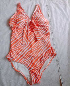 Orange Zebra Print Swimsuit