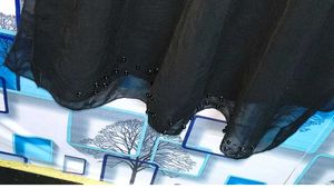 Black Embellished Dupatta soft &amp; silk pearl border