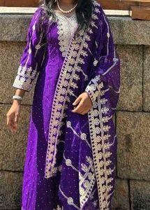 Elegant Purple Embroidered anarkali Set