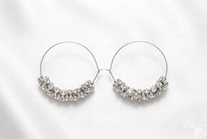 🤍 SILVER CRYSTAL STATEMENT HOOPS (Women)