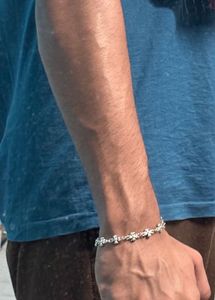 Silver Cross Chain Bracelet